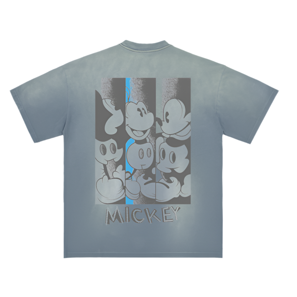 Micky Mouse DGAF | Monkey Washed Distressed Drop Shoulder Crew Neck T-Shirt | EnvyWardrobe