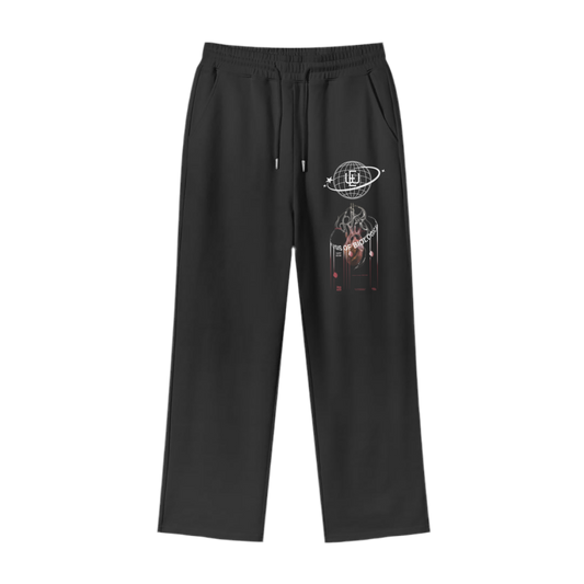 Heavy Heart | Unisex Fleece Straight Wide Leg Jogger | EnvyWardrobe